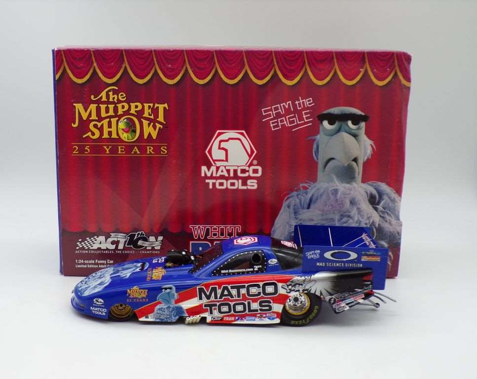 Read Description**Whit Bazemore 2002 Match Tools / Muppets 25th Anniversary 1:24  NHRA Funny Car Diecast