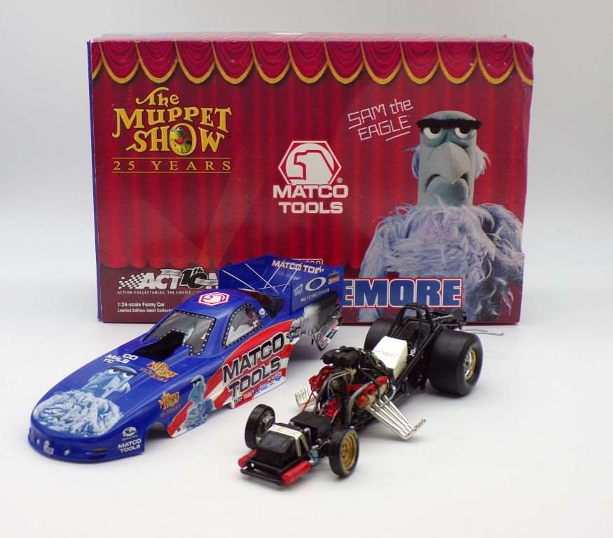 Newest MATCO TOOLS WHIT BAZEMORE 25TH ANNIVERSARY MUPPETS FIREBIRD 2002 FUNNY CAR 1:24