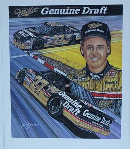 Rusty Wallace 1990 "Rusty And MGD " Original Sam Bass Print 19.5 X 23.5