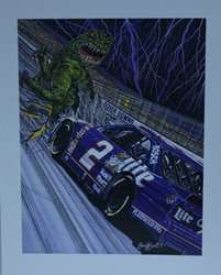 Rusty Wallace 1997 " Monster Slayer " Original Sam Bass Print 21" X 27"  Rusty Wallace 1997 " Monster Slayer " Original Sam Bass Print 21" X 27"