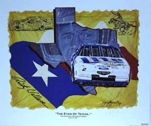 Rusty Wallace  1997 " The Eyes Of Texas " Original Sam Bass Print 26.5" X 22.5"  Rusty Wallace  1997 " The Eyes Of Texas " Original Sam Bass Print 26.5" X 22.5"