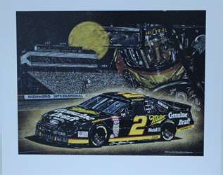 Rusty Wallace " Creatures Of The Night " Original Sam Bass Print 26" X 22"  Rusty Wallace " Creatures Of The Night " Original Sam Bass Print 26" X 22"