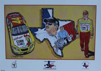 Terry Labonte " Roam For A Home " Original Sam Bass Print 17" X 24  Terry Labonte " Roam For A Home " Original Sam Bass Print 17" X 24"