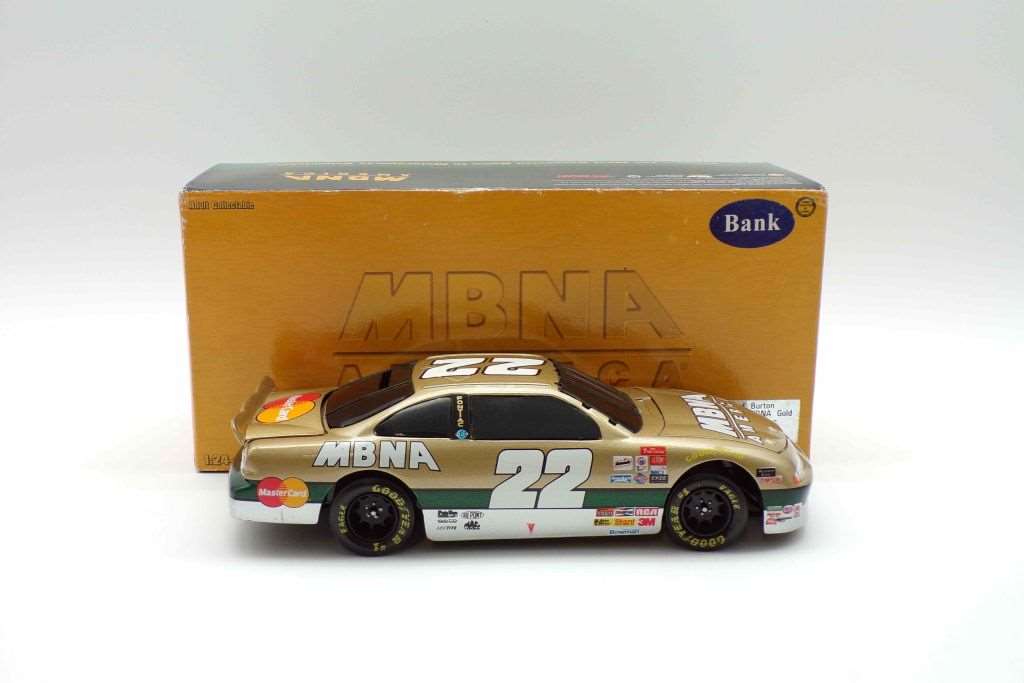 Ward Burton 1997 MBNA Gold 1:24 Nascar Diecast Bank